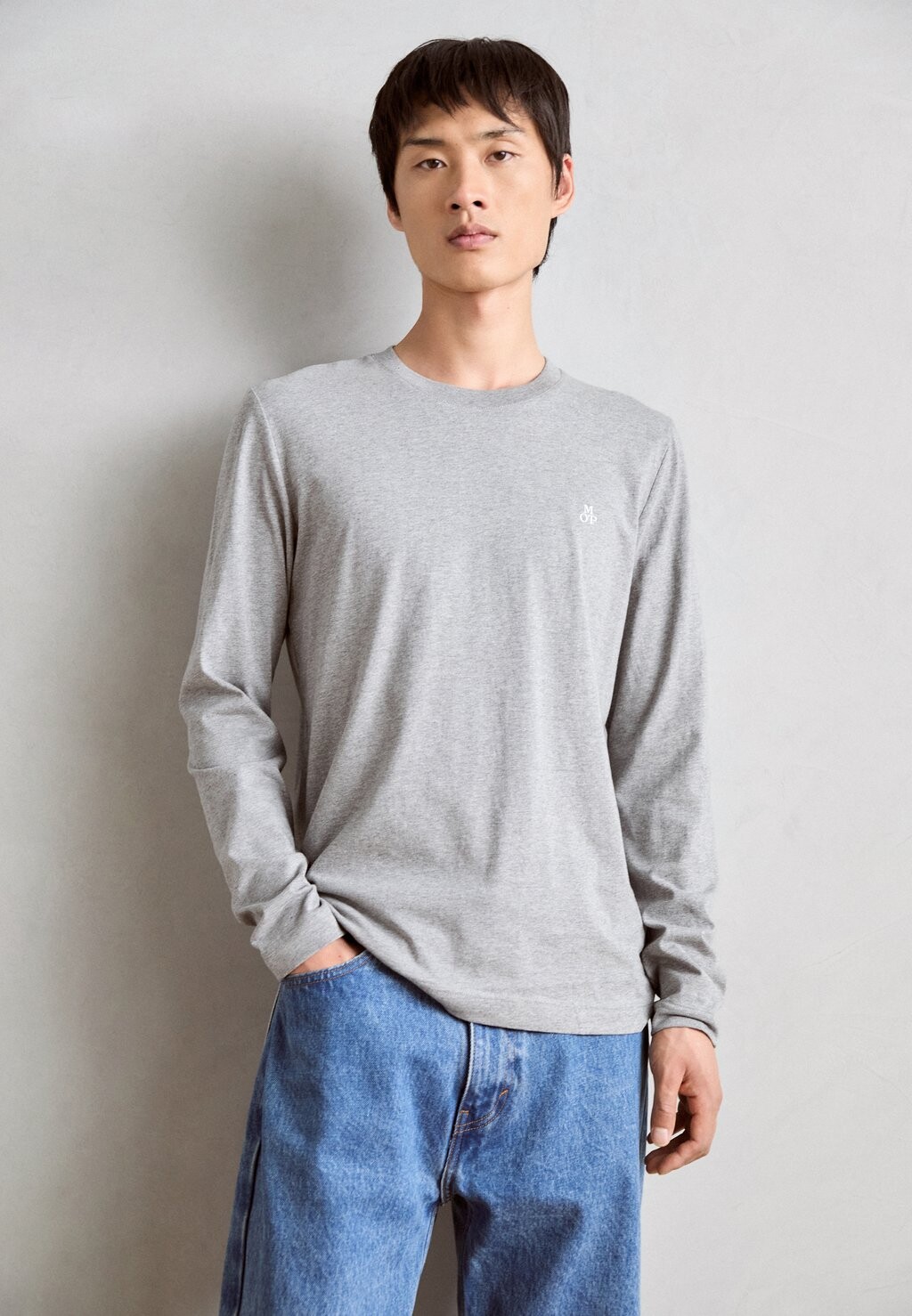 

Топ с длинными рукавами CREW NECK ICON CHEST PRINT Marc O'Polo, серый