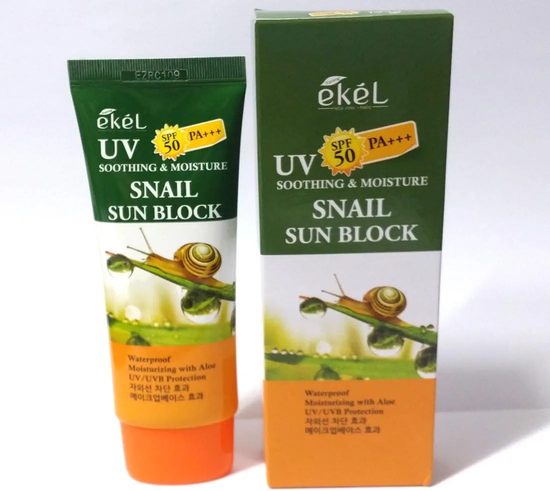 Солнцезащитный крем для лица EKEL UV Snow Rising & Moisture Nile Sun Block SPF 50 PA+++, 70 мл, 3 шт