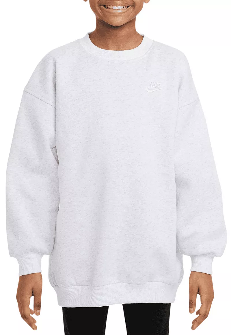 

Большой флисовый свитшот Nike Sportswear Club для девочек, цвет Birch Heather