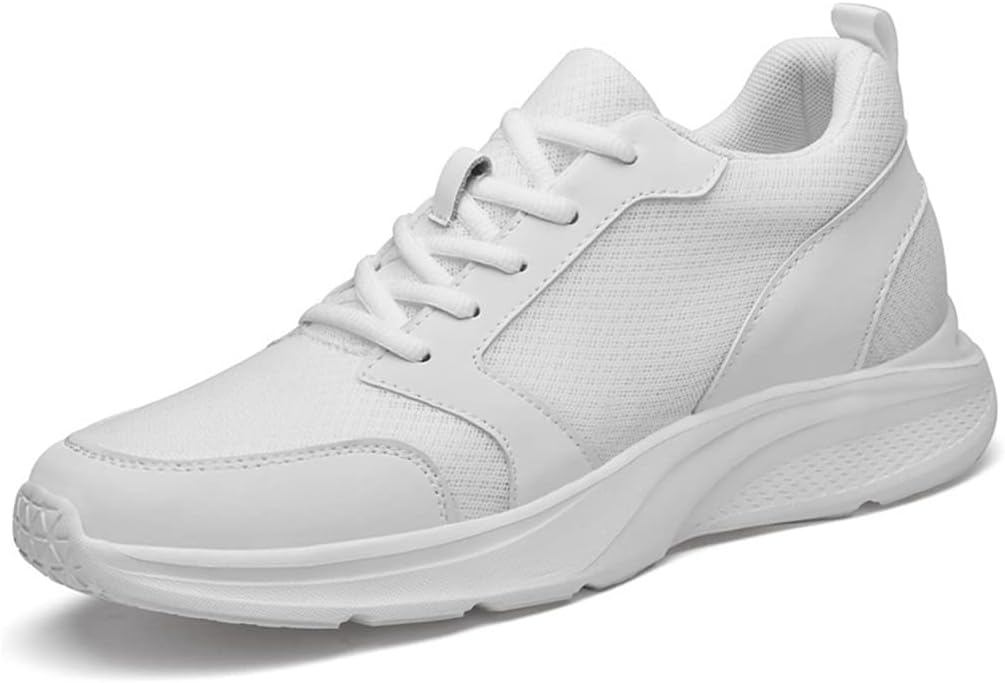 

Мужские элегантные туфли с подъемом Удобные сетчатые кроссовки для ходьбы На улице повседневные легкие кроссовки, увеличивающие рост Ygceeia, белый