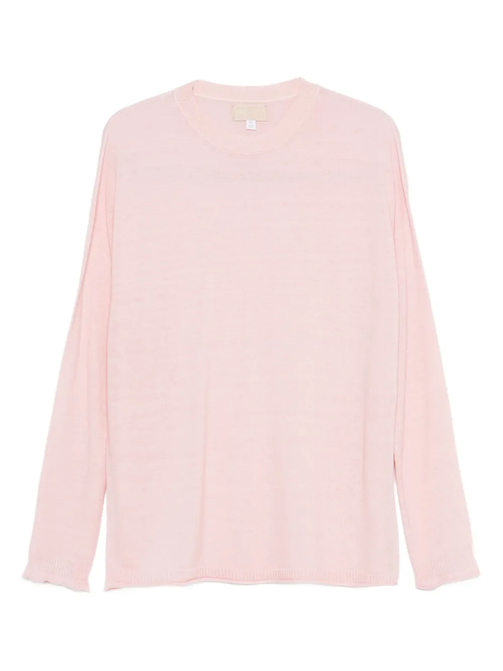 

Джемпер с круглым вырезом и длинными рукавами 120% Lino, розовый