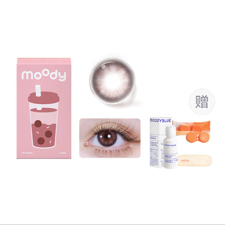 

Контактные линзы Unisex MOODY, красный Bean белыйshake