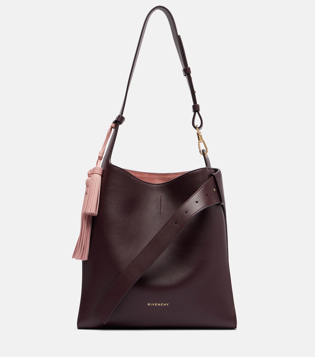 

Кожаная поясная сумка-хобо Medium Givenchy, бордовый