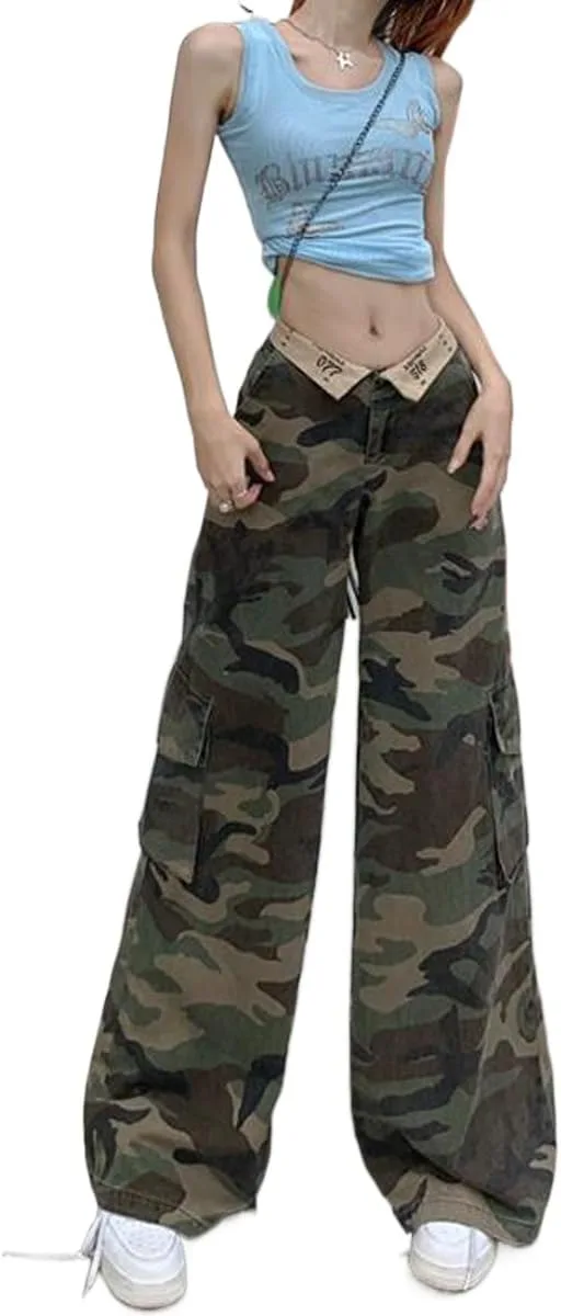 

Женские камуфляжные рабочие штаны American Spicy Girl с ретро-поясом CBDAO