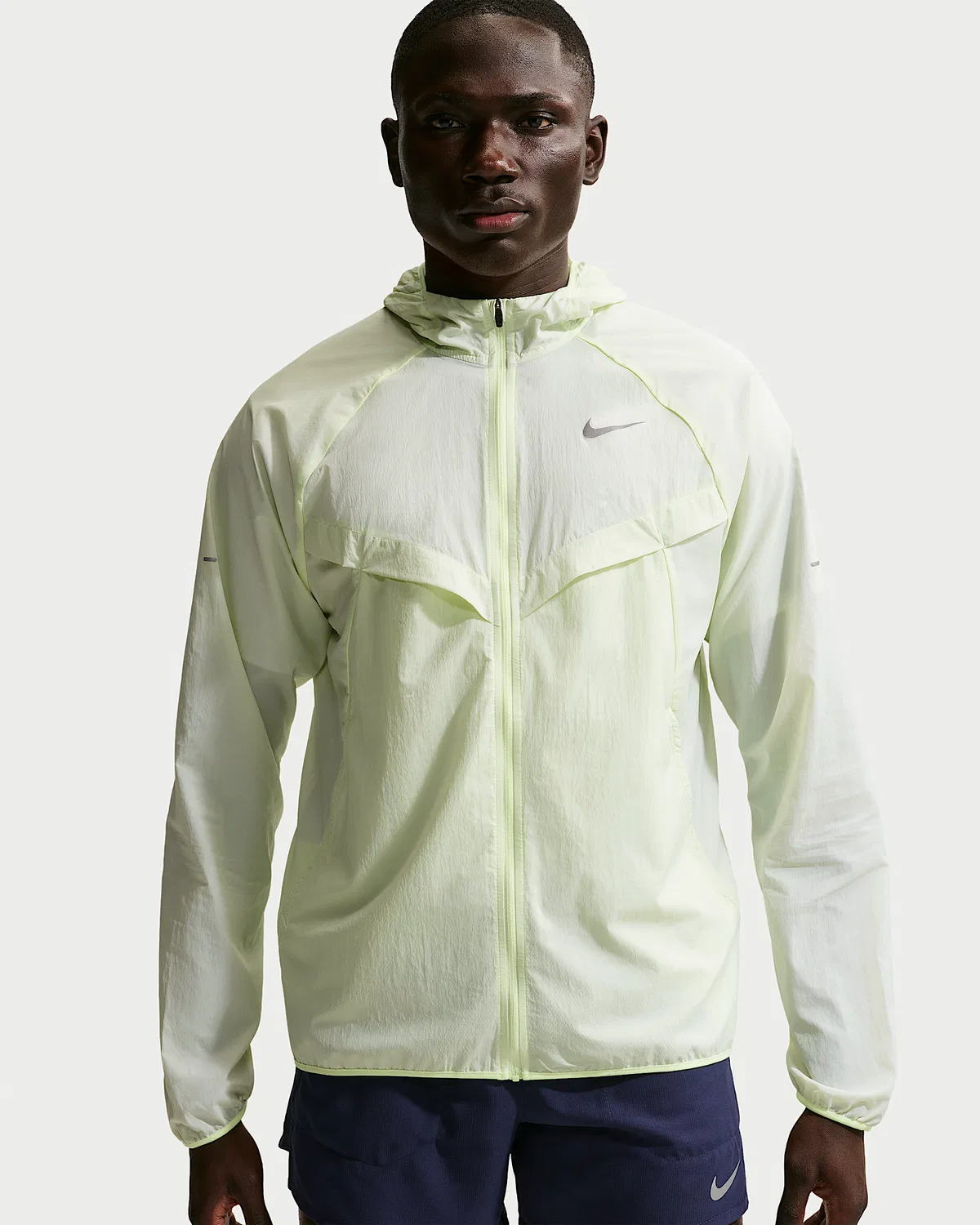 Мужская ветровка Nike Stride Repel UV для бега, Barely Volt/Barely Volt
