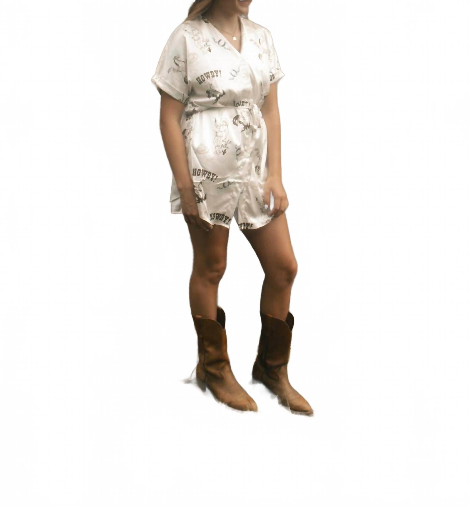 

Merigold Kiss Платье-рубашка из атласа в ковбойском стиле, разноцветное