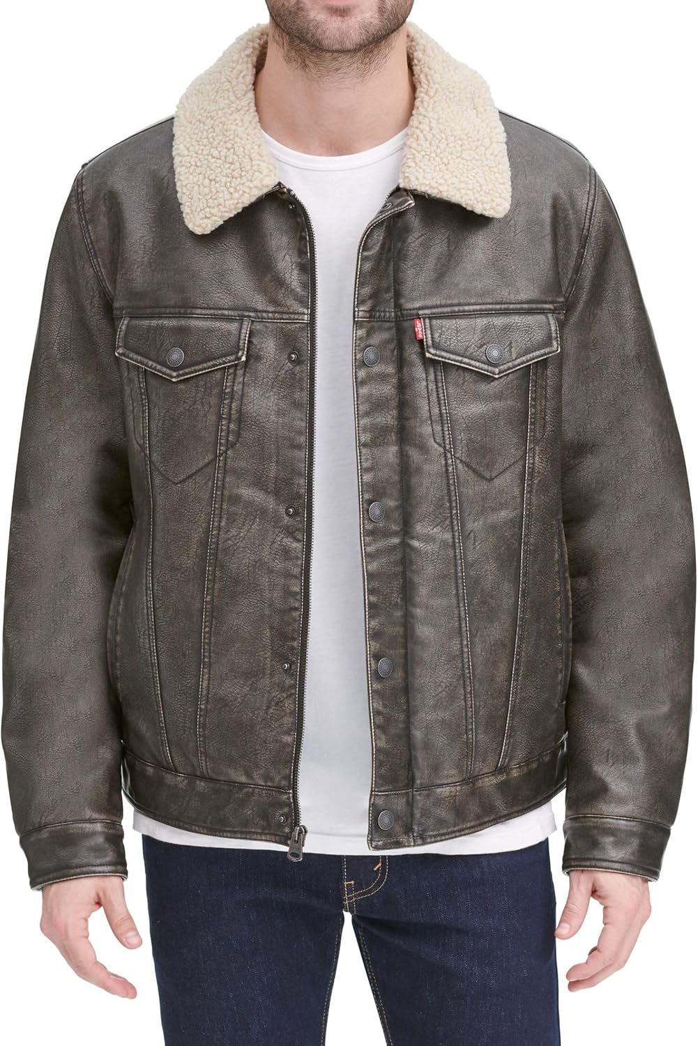 

Мужская куртка Levi's Trucker с подкладкой из шерпы, Dark Brown