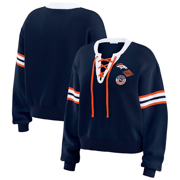 

Женский свитер Denver Broncos с завязками, цвет navy Wear By Erin Andrews