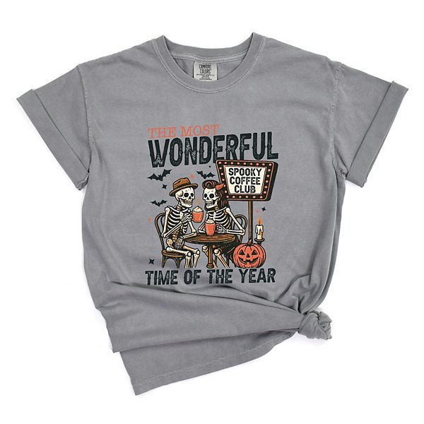 

Футболка Halloween wonderful time of the year skeletons, garment dyed Simply Sage Market, Grey, Серый, Футболка Halloween wonderful time of the year skeletons, garment dyed Simply Sage Market, Grey