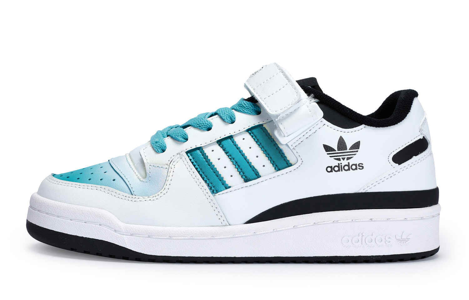 Кроссовки adidas originals FORUM Skateboarding Shoes Unisex Low-top Black/Lake Blue, черный — фото 2