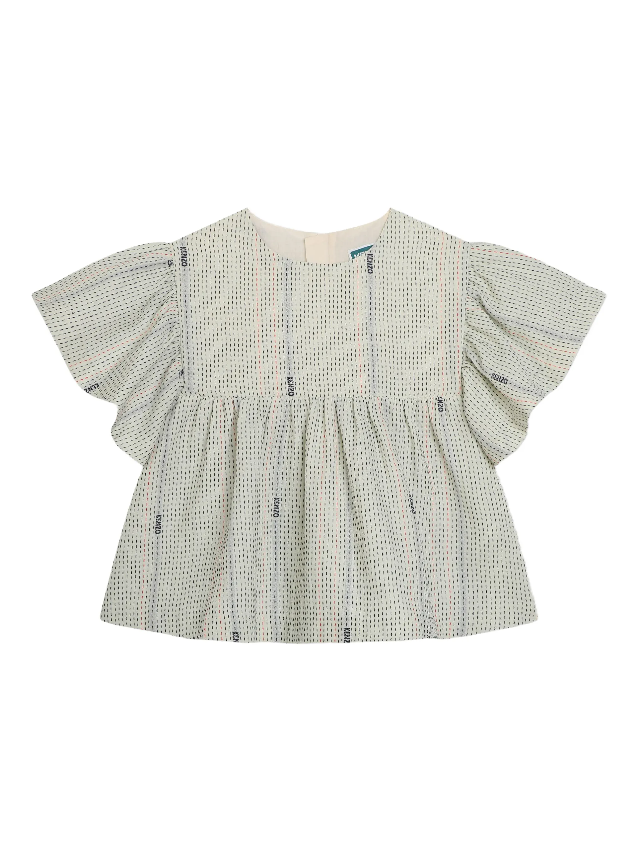 

Полосатая блузка с оборками Kenzo Kids, нейтральный