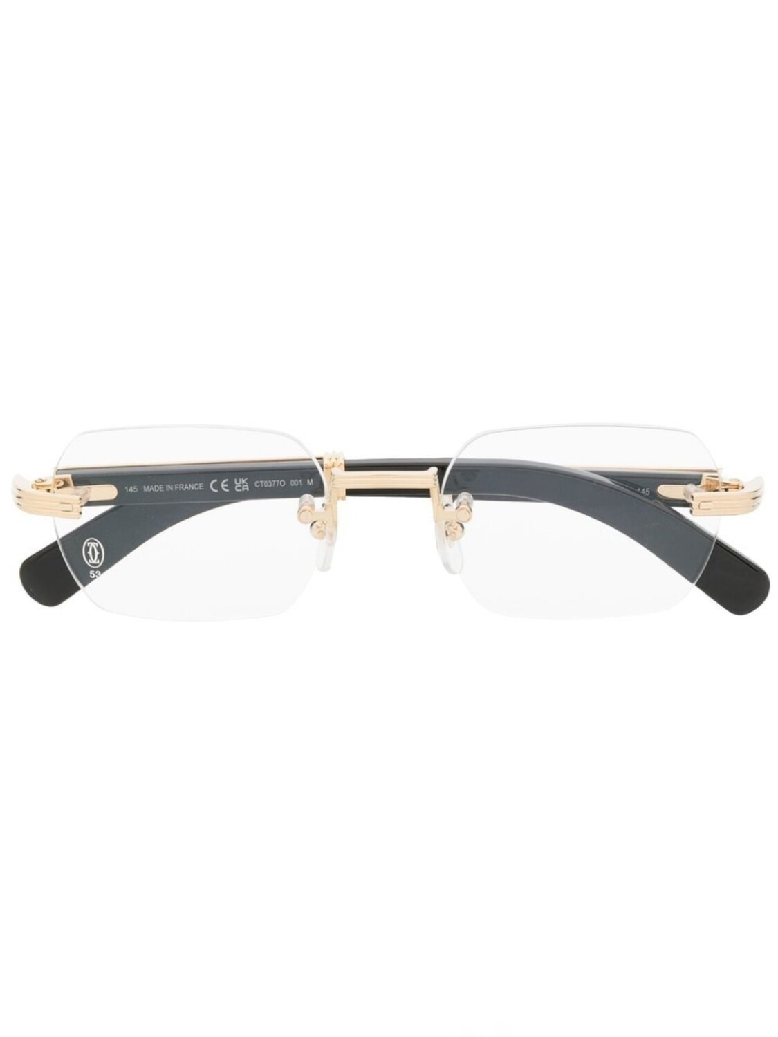 

Cartier Eyewear очки в прямоугольной безободковой оправе, золотистый