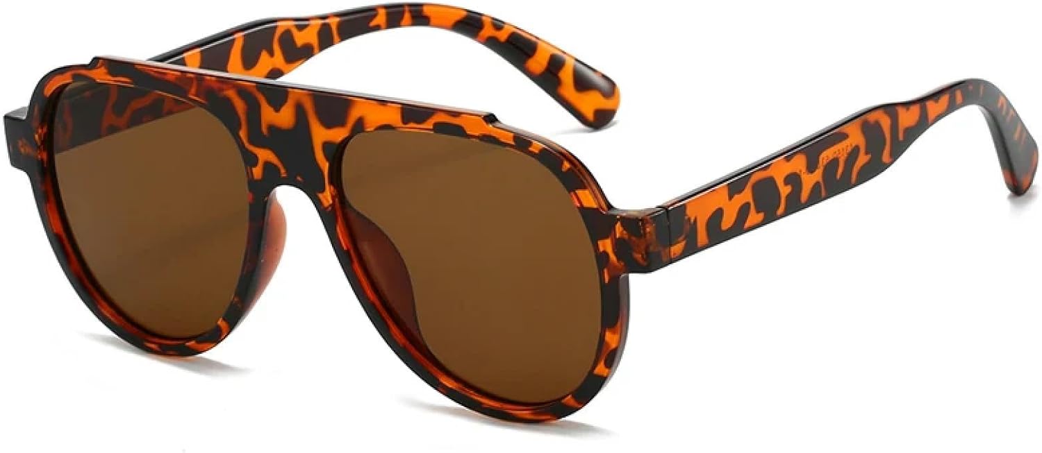 

Модные большие мужские солнцезащитные очки в стиле ретро с градиентным переходом, защита от УФ-излучения UV400, роскошный дизайн, трендовые желто-синие солнцезащитные очки TKKTLLT, Leopard Brown