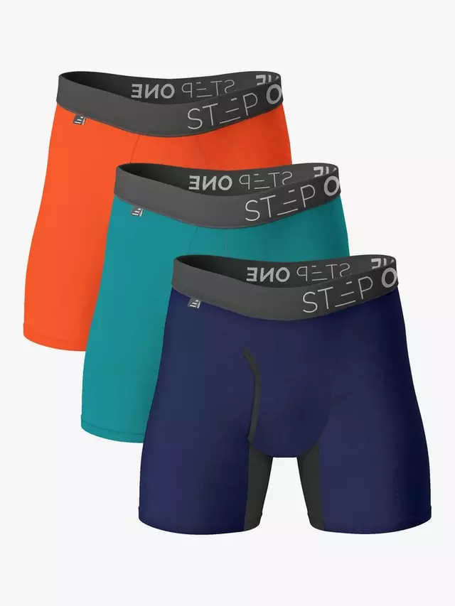 

Боксеры Step One Bamboo 3 шт, цвет navy/green/orange