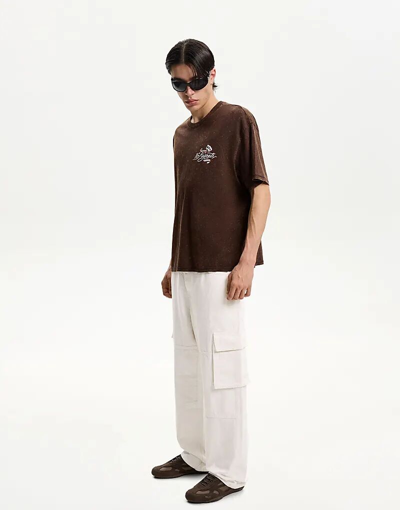 

Джинсы Bershka Baggy Cargo белого цвета