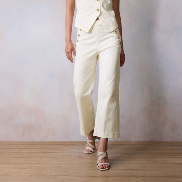 

Женские укороченные джинсы-сайлор с супервысокой посадкой Lc Lauren Conrad, белый