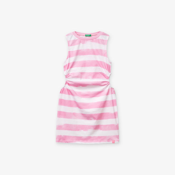 

Платье детское Benetton хлопковое в полоску 6-14 лет, розовый