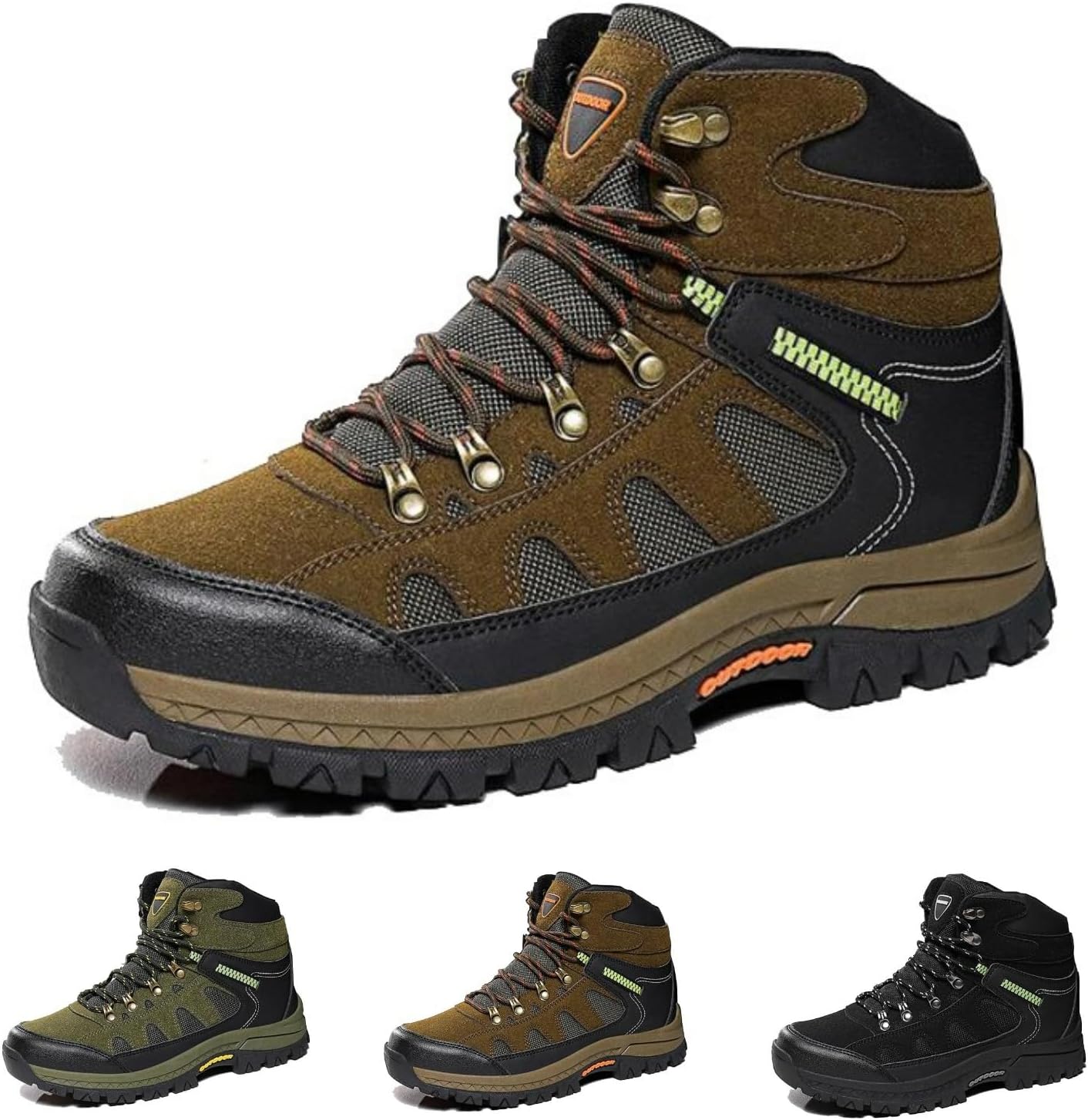 

Мужские походные ботинки Удобные Нескользящие Водонепроницаемые Высокие Ботинки для туризма Походов Кемпинга и прогулок Macefil, коричневый