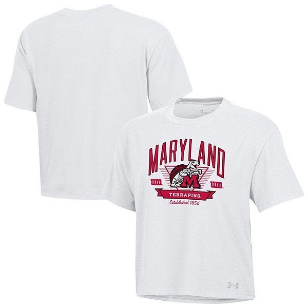 

Женская белая футболка maryland terrapins essentials icon ultra-soft tri-blend boxy cropped Under Armour, Белый, Женская белая футболка maryland terrapins essentials icon ultra-soft tri-blend boxy cropped Under Armour