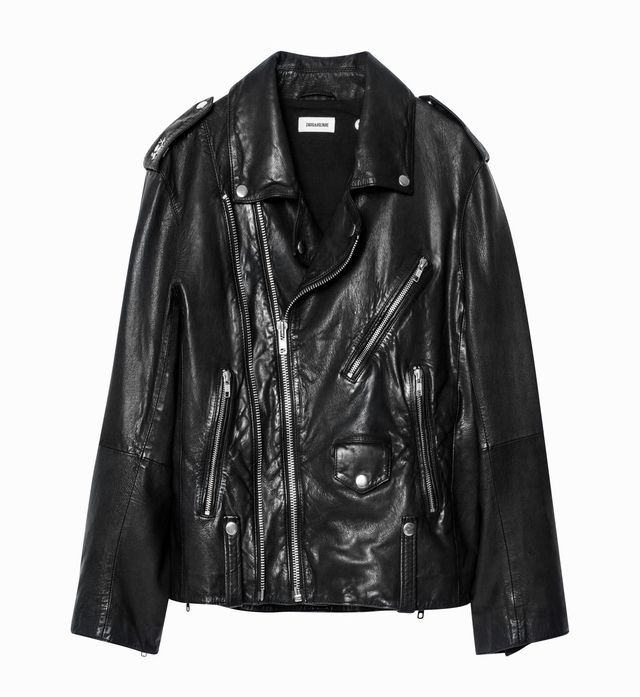 

Элегантная куртка из кожи ягненка с заклепками Zadig & Voltaire, черный