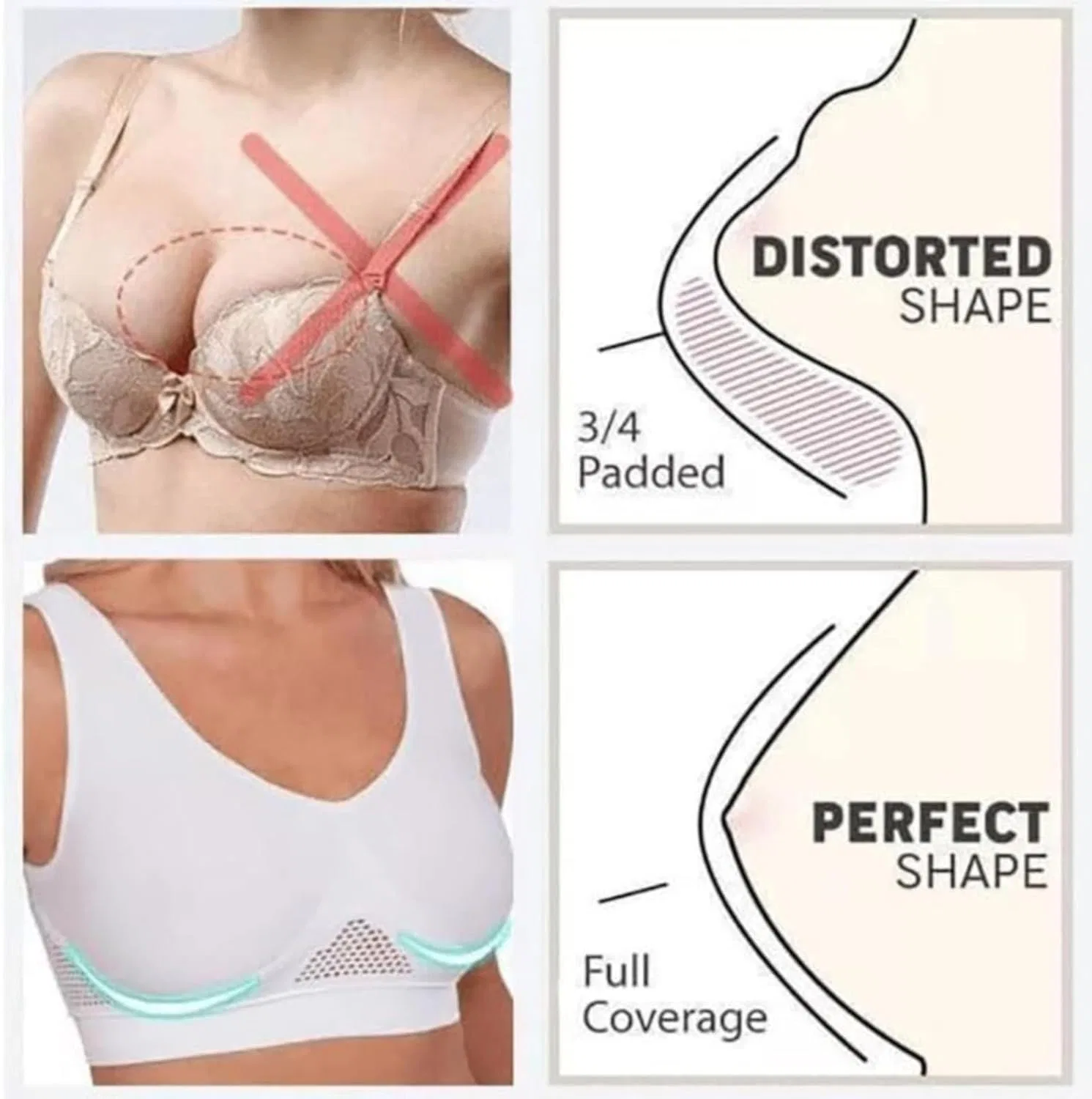Спортивный бюстгальтер Breathable Cool Liftup Air Bra, Generic, Y2-green (с вкладышами) — фото 4