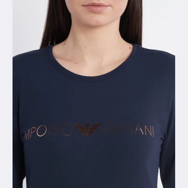 Сверху пижама обычного кроя. Emporio Armani, синий — фото 4