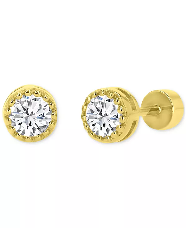 

Серьги-Гвоздики с кубическим цирконием (3/8 карата) из стерлингового серебра с 14-каратным золотом Macy'S, yellow