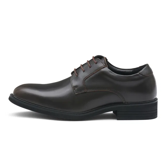Мужские дерби Richard Plain Toe на платформе коричневые от Kumkang — фото 2