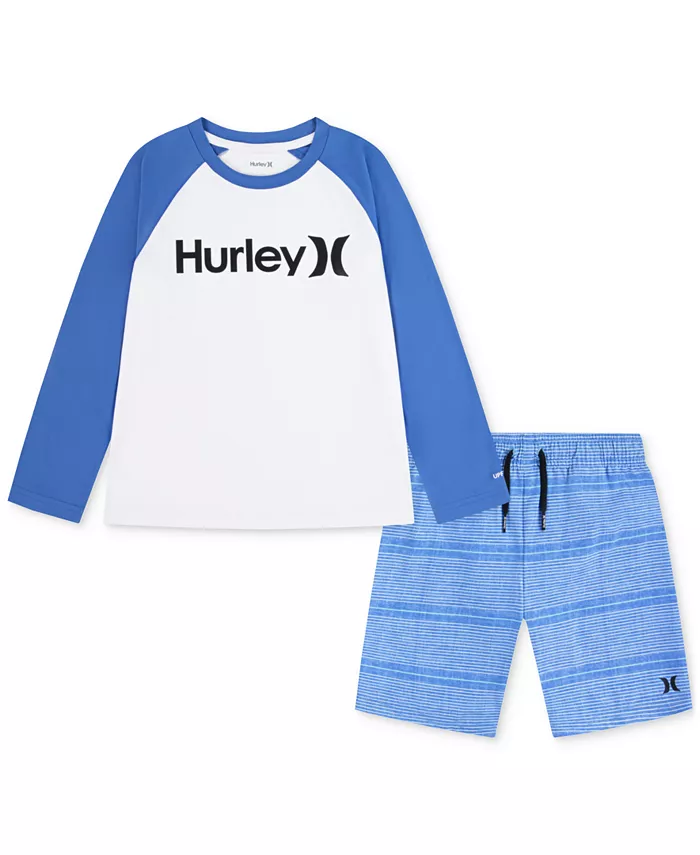 

Детский купальный комплект для мальчиков Shoreline: топ и шорты, 2 предмета Hurley, синий