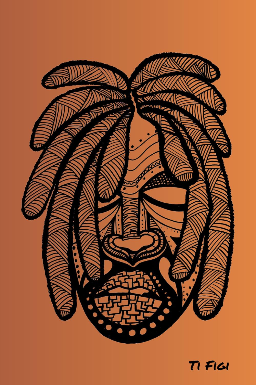 

African Haitian 120 Page Paperback: African Lined Paper With Faces Zentangle Black Fun Sci-Fi Haiti Unique Sharpie Fun Graffiti American Tribal ... All-age Cool Futuristic Gift Draw Sketch (Independently published)