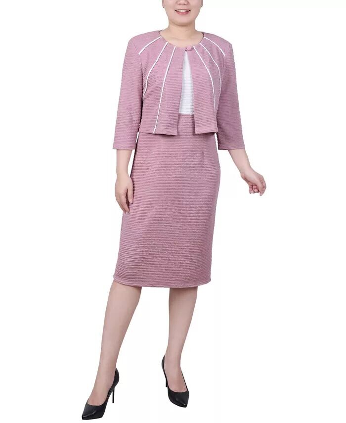 

Комплект из двух предметов из жакета и платья Petite NY Collection, мультиколор