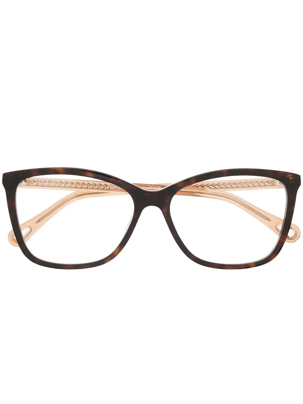 

Очки в квадратной оправе черепаховой расцветки Chloé Eyewear, коричневый