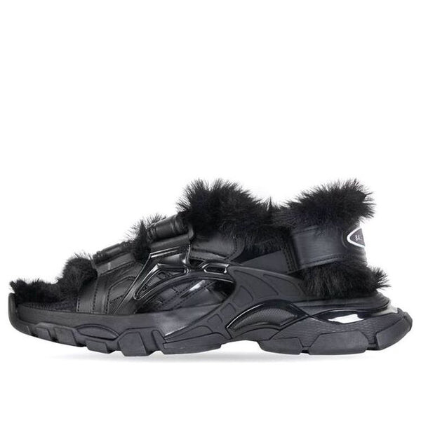 Сандалии track sandals 'fake fur black' Balenciaga, черный