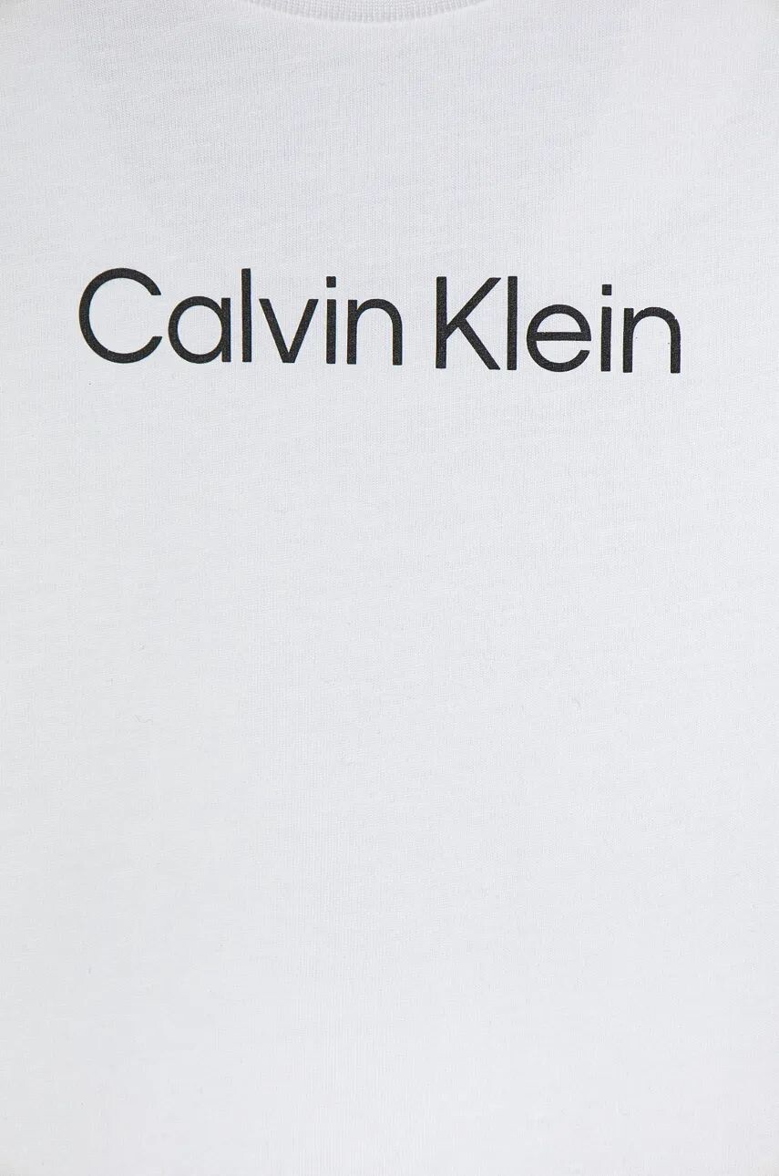 Детская хлопковая футболка Calvin Klein Jeans, белый — фото 4