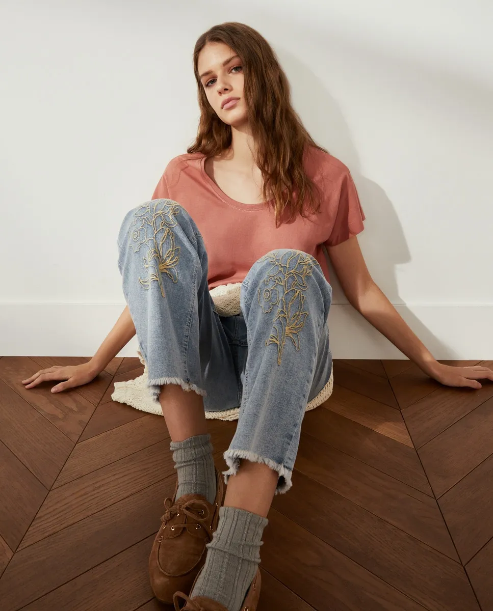 

Женская базовая футболка с коротким рукавом Southern Cotton, темно-розовый