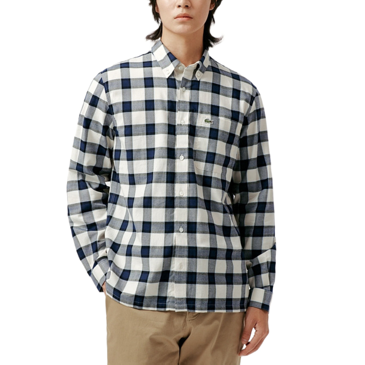 

Мужская рубашка LACOSTE, темно-синий/белый