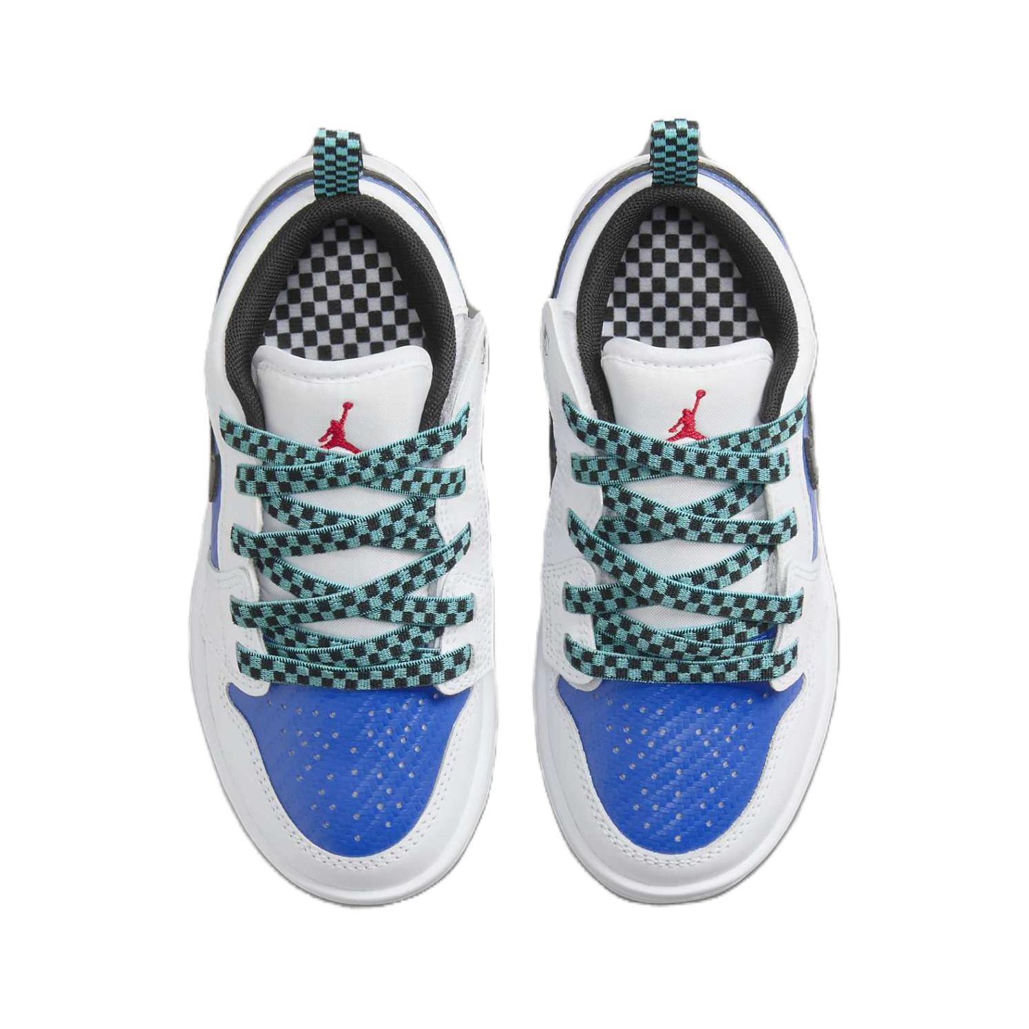 Кроссовки для скейтбординга Air 1 Kids PS Low-top белые/синие Jordan, белый/синий — фото 4