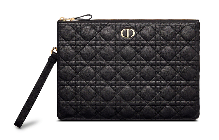 

Кожаная клатч из мягкой телячьей кожи большого размера женская черная DIOR