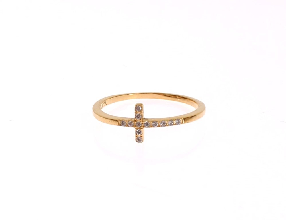 

Шикарное кольцо ручной работы с золотыми фианитами Nialaya Jewelry, золотой