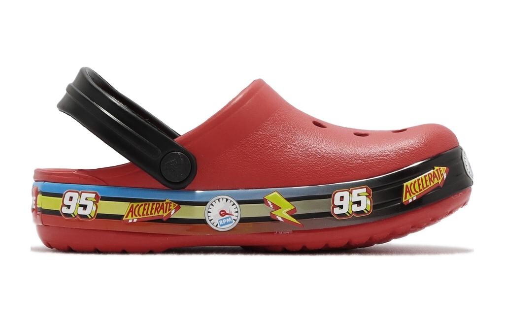 Disney X Band Clog Toddler 'Веселые машинки с лампочками - Пламя' Crocs, красный — фото 2