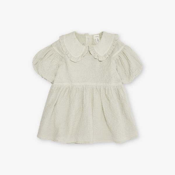 

Платье из хлопкового пике с воротником-рюшем 4 месяца-3 года H&M Adorables, зеленый