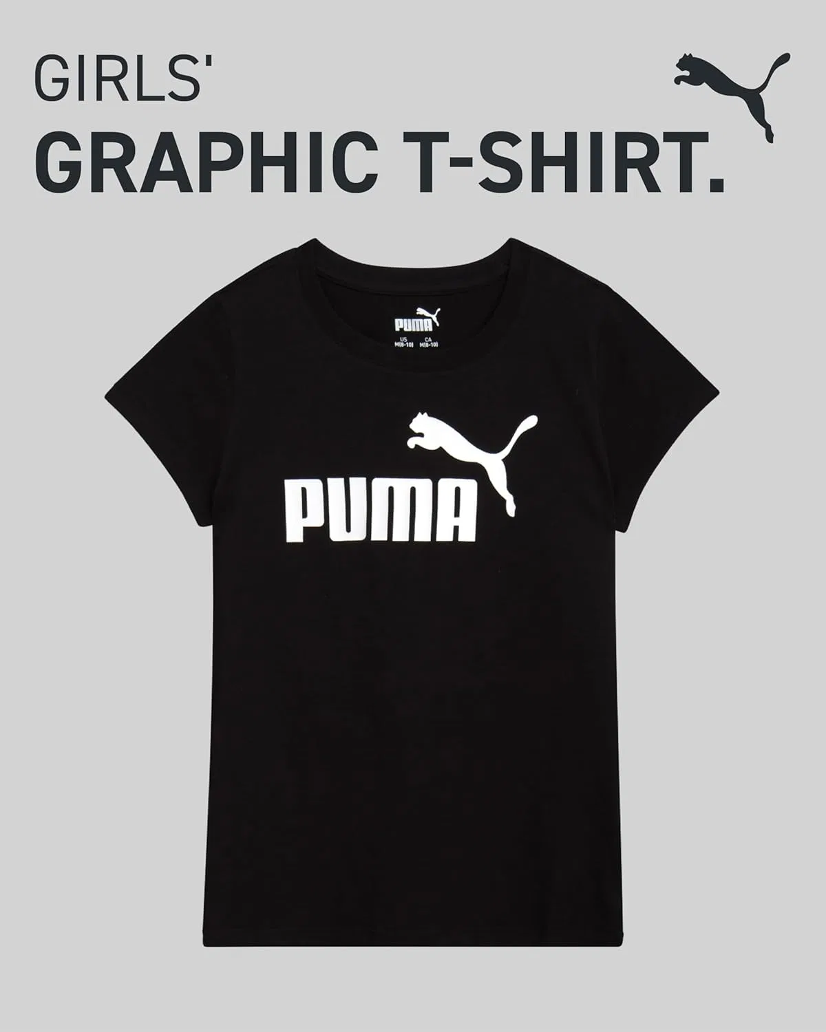 Футболка для девочек с логотипом PUMA, черный — фото 3