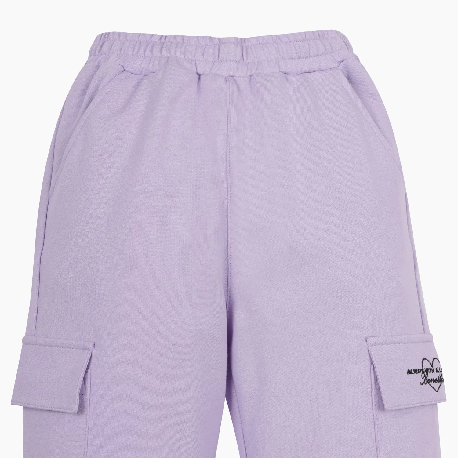 Детские джоггеры карго с карманами фиолетовые от Benetton Kids — фото 3
