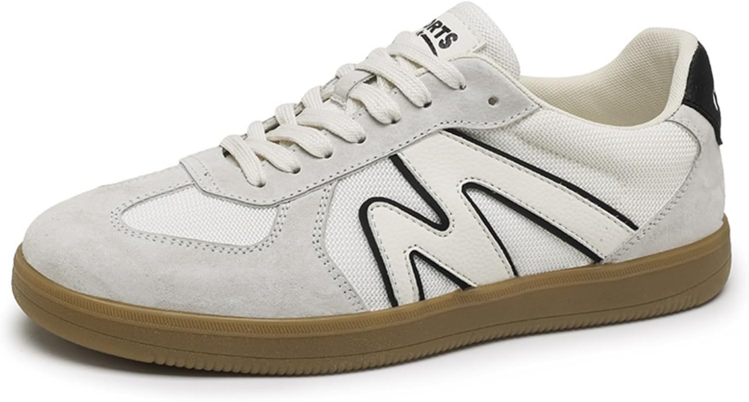 

Мужские кроссовки Netehadi из дышащей кожи с шнуровкой, повседневные балетки, ретро, с круглым носком, противоскользящие, для ходьбы и вождения, бежевый