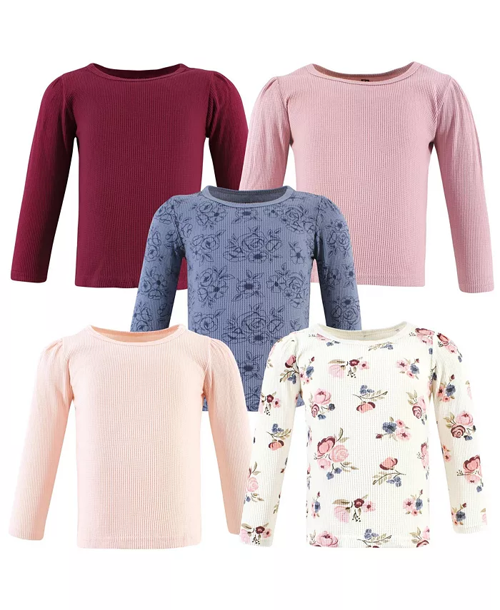 

Термокофточки с длинным рукавом для девочек 5 шт Hudson Baby, розовый