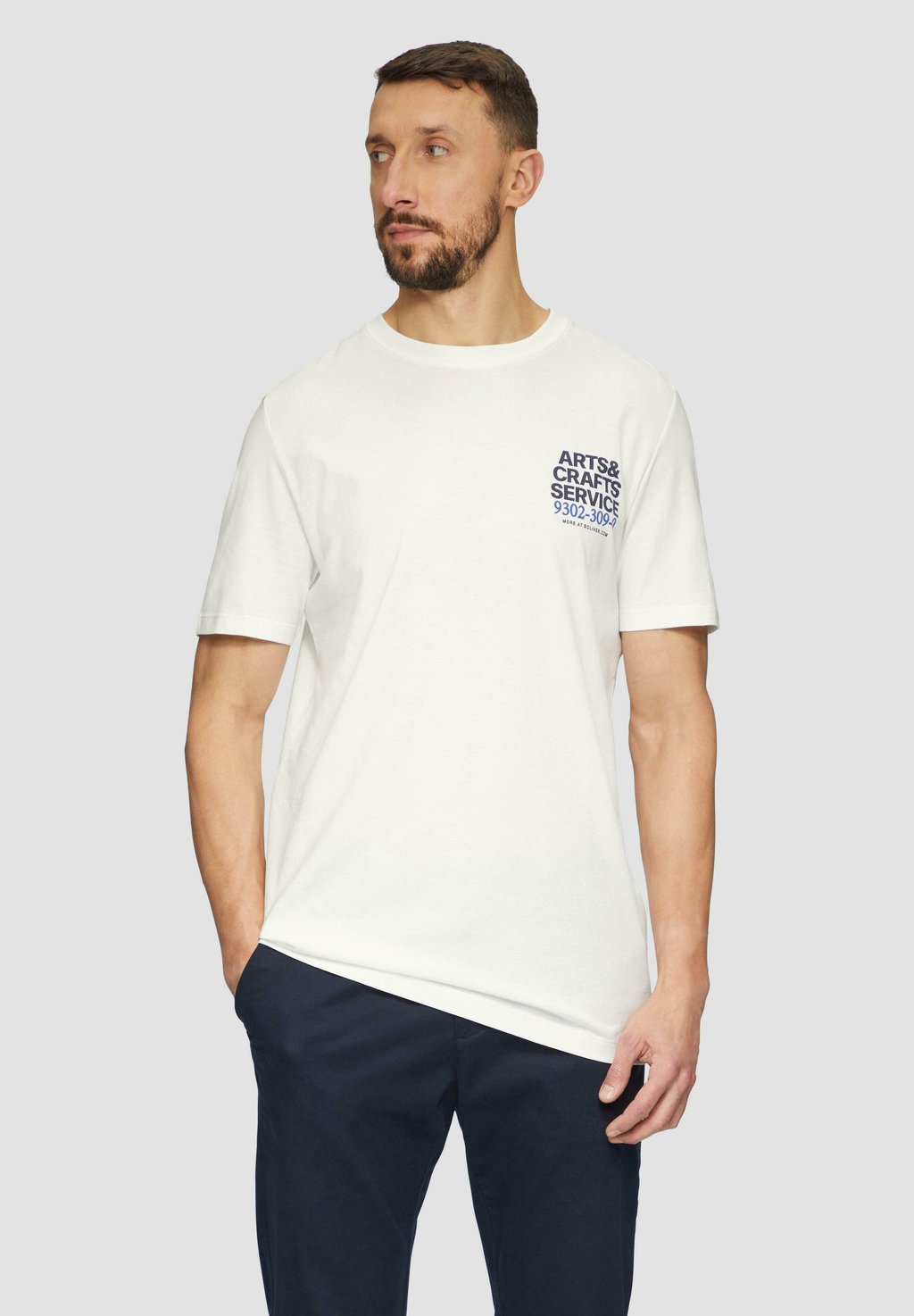 

Футболка с принтом MIT CREW NECK s.Oliver, белый
