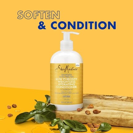SheaMoisture Невесомый увлажняющий кондиционер с низкой пористостью для вьющихся, вьющихся волос, 13 жидких унций — фото 3