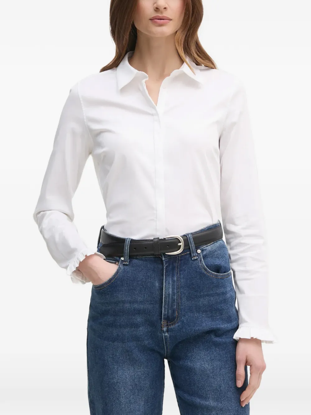 

Рубашка Mattie с оборками на манжетах Mos Mosh, белый