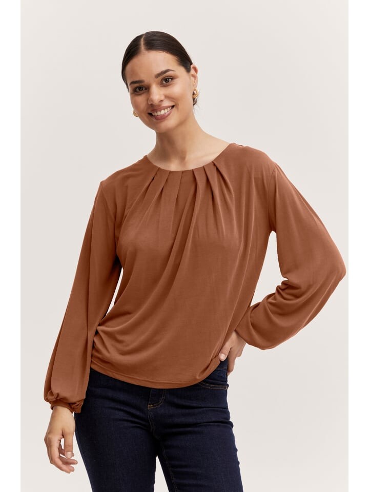 

Лонгслив b.young Shirttop BYPERL TSHIRT - 20811741 Langarm-Top, коричневый
