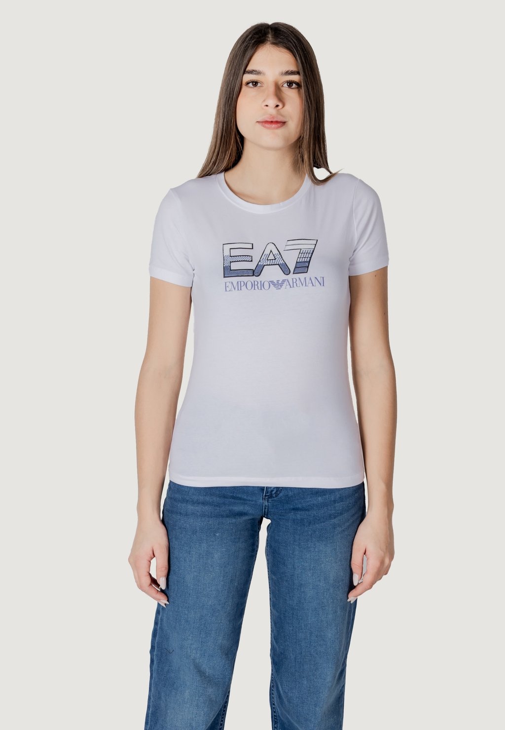 

Футболка с принтом EA7 Emporio Armani, белый